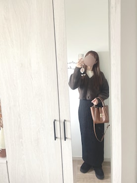 「アイテム（サンダル）」を使った、chunchun179さん（レディース・159cm）の冬コーディネート