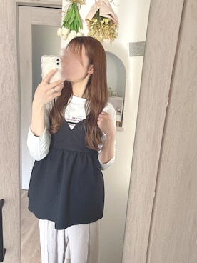 「レイヤードスタイル」｜「しまむら（シマムラ）のアイテム（キャミソール）」を使った、chunchun179さん（レディース・159cm）の春コーディネート