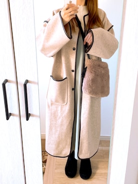 「GRL（グレイル）のアイテム（ノーカラーコート）」を使った、chunchun179さん（レディース・159cm）の秋コーディネート