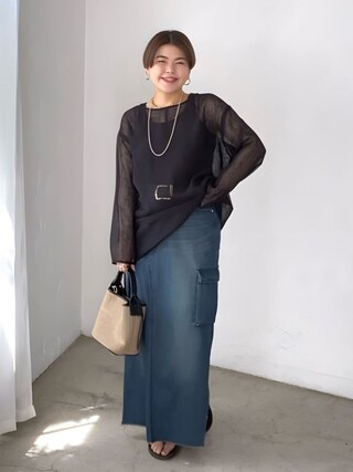 リヴドロワ【MONN.:.(モン)】DENIM SKIRT サイズ38 MONN.:.(モン)】LOOSE DENIM SKIRT | RIVE DROITE(リヴドロワ
