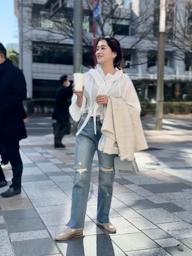 「RIVE DROITE（リヴドロワ）のアイテム（バレエシューズ）」を使った、RIVE DROITE officialさん（レディース・159cm）の冬コーディネート