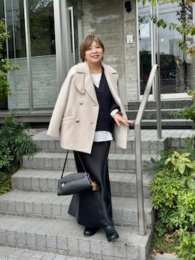 「アイテム（ピーコート）」を使った、RIVE DROITE officialさん（レディース・165cm）の秋コーディネート