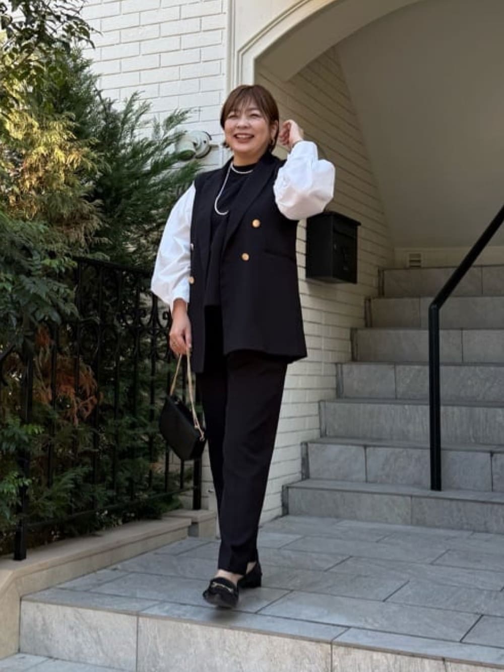 新品人気リヴドロワ ダブルブレストジレ ブラック RIVE DROITE（リヴドロワ）の「【Yoshiiiiii企画】ダブルブレストジレ