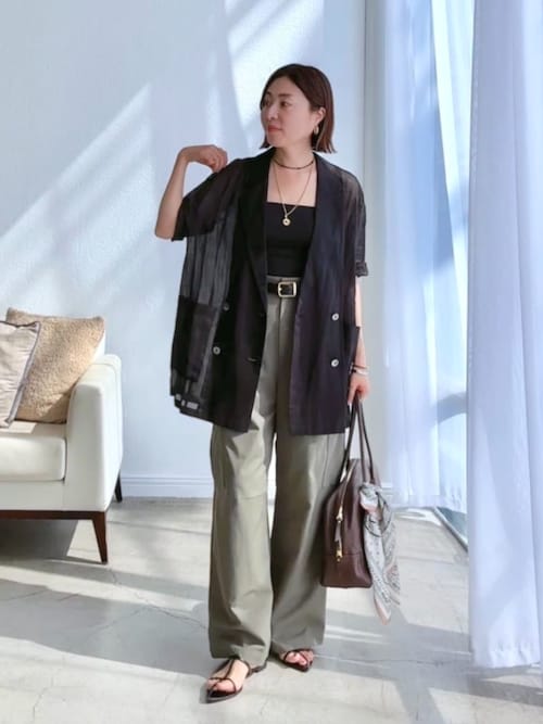 タイムセール！ラミー シアー ジャケット オリーブ　38 美品 SHIPS for women ラミー シアー ジャケット オリーブ 38