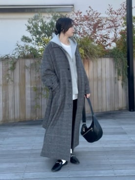 「アイテム（ステンカラーコート）」を使った、RIVE DROITE officialさん（レディース・163cm）の冬コーディネート