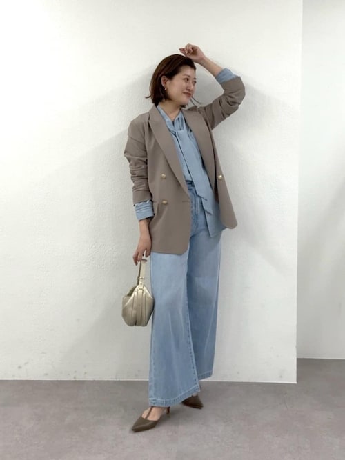 予約【新色追加/抜け感】デニムボウタイシャツ（シャツ/ブラウス