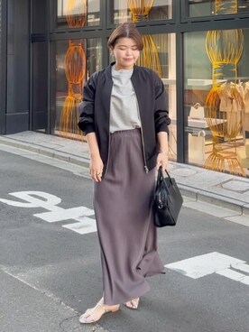 「RIVE DROITE（リヴドロワ）のアイテム（ブルゾン）」を使った、RIVE DROITE officialさん（骨格ウェーブ・レディース・161cm）の冬コーディネート