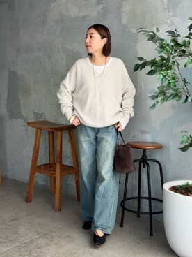 「RIVE DROITE（リヴドロワ）のアイテム（バレエシューズ）」を使った、RIVE DROITE officialさん（レディース・160cm）の秋コーディネート