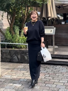 「RIVE DROITE（リヴドロワ）の予約【セットアップ対応】コットンストレッチニットスカート」を使った、RIVE DROITE officialさんのコーディネート