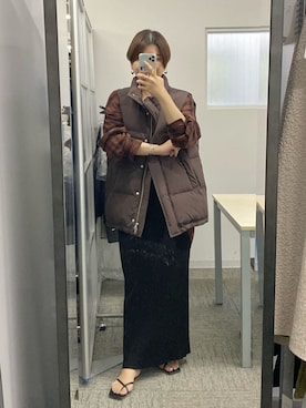 「RIVE DROITE（リヴドロワ）のアイテム（ダウンジャケット/コート）」を使った、RIVE DROITE officialさん（骨格ウェーブ・レディース・161cm）の夏コーディネート