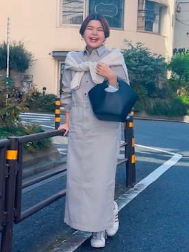 「RIVE DROITE（リヴドロワ）の【MONN×Yoshiiiiii】デニムシャツワンピース」を使った、RIVE DROITE officialさんのコーディネート