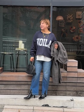 「RIVE DROITE（リヴドロワ）のアイテム（スウェット）」を使った、RIVE DROITE officialさん（骨格ストレート・レディース・165cm）の秋コーディネート