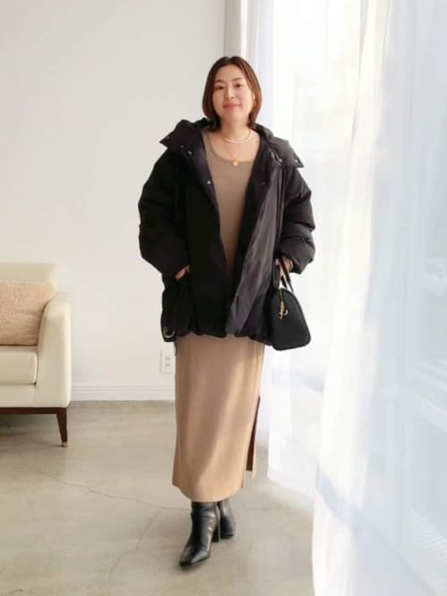 新品　リヴドロワ　ベルテッドフード　ダウン　コート ブラック RIVE DROITE本部RIVE DROITE officialさんのダウンジャケット/コートを