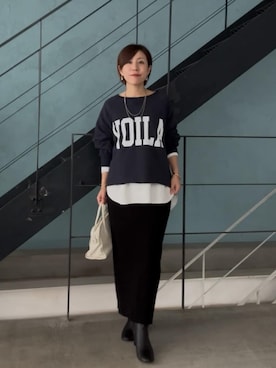 「アイテム（スカート）」を使った、RIVE DROITE officialさん（レディース・155cm）の秋コーディネート