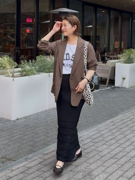 「RIVE DROITE（リヴドロワ）のアイテム（バッグ）」を使った、RIVE DROITE officialさん（レディース・165cm）の春コーディネート