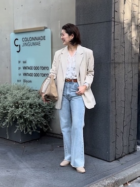 「RIVE DROITE（リヴドロワ）のアイテム（バレエシューズ）」を使った、RIVE DROITE officialさん（レディース・164cm）の冬コーディネート