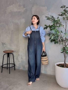 「RIVE DROITE（リヴドロワ）のアイテム（サロペット/オーバーオール）」を使った、RIVE DROITE officialさん（骨格ナチュラル・レディース・160cm）の夏コーディネート