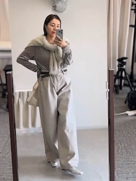 「RIVE DROITE（リヴドロワ）の【1枚でも様になる】シアーベロアロンT（Tシャツ/カットソー）」を使った、RIVE DROITE officialさん（レディース・160cm）の夏コーディネート