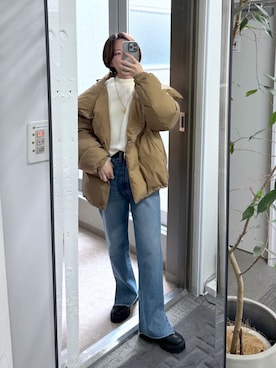 「RIVE DROITE（リヴドロワ）のアイテム（ダウンジャケット/コート）」を使った、RIVE DROITE officialさん（レディース・163cm）の秋コーディネート