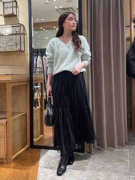 「RIVE DROITE（リヴドロワ）のアイテム（ブーツ）」を使った、RIVE DROITE officialさん（骨格ウェーブ・レディース・158cm）の冬コーディネート