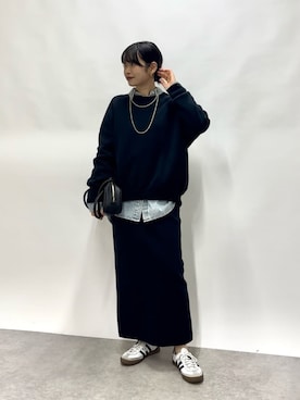 「RIVE DROITE（リヴドロワ）の予約【セットアップ対応】コットンストレッチニットスカート」を使った、RIVE DROITE officialさんのコーディネート