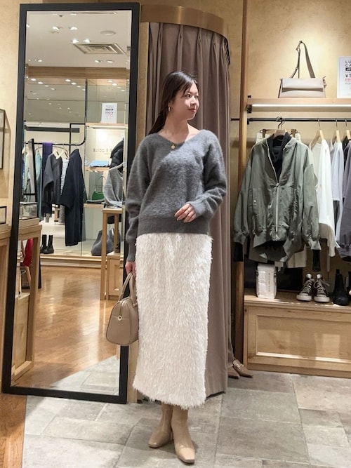 セール】【やわらかな肌触り】ファーヤーン2WAYニット（ニット  