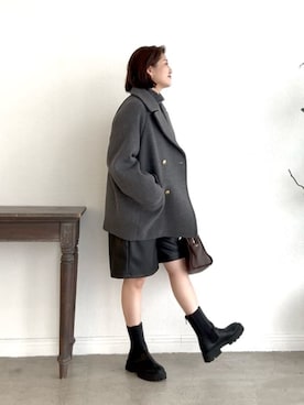 「アイテム（ピーコート）」を使った、RIVE DROITE officialさん（レディース・165cm）の秋コーディネート