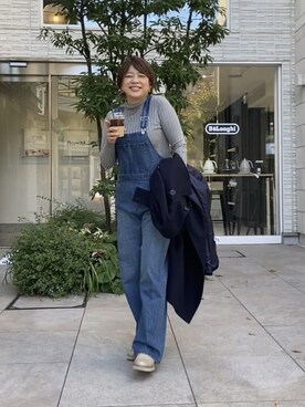 「アイテム（その他アウター、ブルー系）」を使った、RIVE DROITE officialさん（レディース・165cm）の秋コーディネート