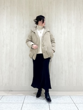 「RIVE DROITE（リヴドロワ）のアイテム（ダウンジャケット/コート）」を使った、RIVE DROITE officialさん（骨格ウェーブ・レディース・170cm）の冬コーディネート