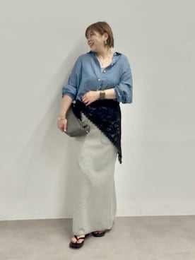 「RIVE DROITE（リヴドロワ）のアイテム（ショルダーバッグ）」を使った、RIVE DROITE officialさん（レディース・165cm）の夏コーディネート