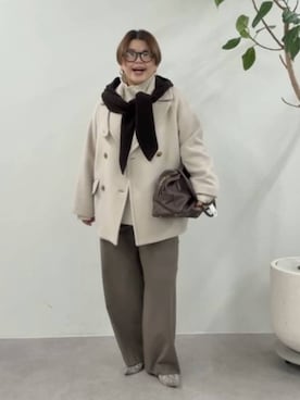 「アイテム（ピーコート）」を使った、RIVE DROITE officialさん（レディース・161cm）の秋コーディネート