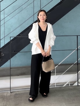 「RIVE DROITE（リヴドロワ）のアイテム（サロペット/オーバーオール）」を使った、RIVE DROITE officialさん（骨格ナチュラル・レディース・160cm）の夏コーディネート