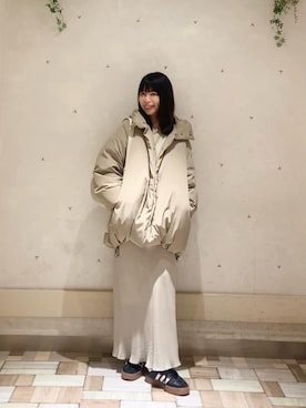 「RIVE DROITE（リヴドロワ）のアイテム（ダウンジャケット/コート）」を使った、RIVE DROITE officialさん（骨格ストレート・レディース・163cm）の冬コーディネート