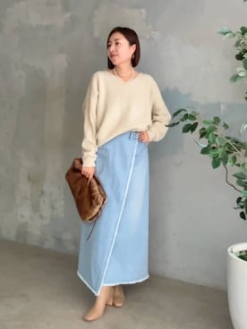 「RIVE DROITE（リヴドロワ）のアイテム（アクセサリー）」を使った、RIVE DROITE officialさん（レディース・160cm）の秋コーディネート