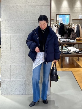 「RIVE DROITE（リヴドロワ）のアイテム（ダウンジャケット/コート）」を使った、RIVE DROITE officialさん（レディース・159cm）の冬コーディネート