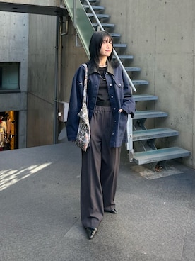 「RIVE DROITE（リヴドロワ）のアイテム（ブルゾン）」を使った、RIVE DROITE officialさん（骨格ウェーブ・レディース・158cm）の冬コーディネート