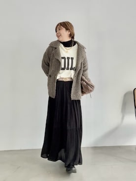 「アイテム（その他アウター）」を使った、RIVE DROITE officialさん（レディース・165cm）の秋コーディネート