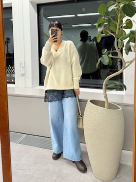 「RIVE DROITE（リヴドロワ）の【収納力抜群】2wayハンドルバッグ（ハンドバッグ）」を使った、RIVE DROITE officialさん（レディース・158cm）の秋コーディネート