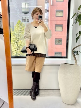 「RIVE DROITE（リヴドロワ）のアイテム（パンツ）」を使った、RIVE DROITE officialさん（骨格ストレート・レディース・165cm）の秋コーディネート