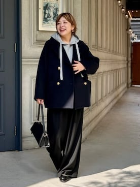 「アイテム（ピーコート）」を使った、RIVE DROITE officialさん（レディース・165cm）の秋コーディネート