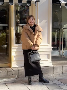 「RIVE DROITE（リヴドロワ）のアイテム（ダウンジャケット/コート）」を使った、RIVE DROITE officialさん（骨格ストレート・レディース・165cm）の冬コーディネート