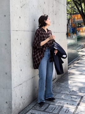 「RIVE DROITE（リヴドロワ）のアイテム（バレエシューズ）」を使った、RIVE DROITE officialさん（レディース・165cm）の秋コーディネート