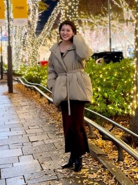 「RIVE DROITE（リヴドロワ）のアイテム（ダウンジャケット/コート）」を使った、RIVE DROITE officialさん（骨格ウェーブ・レディース・165cm）の冬コーディネート