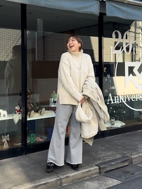 「RIVE DROITE（リヴドロワ）のアイテム（スウェットパンツ）」を使った、RIVE DROITE officialさん（骨格ストレート・レディース・165cm）の秋コーディネート