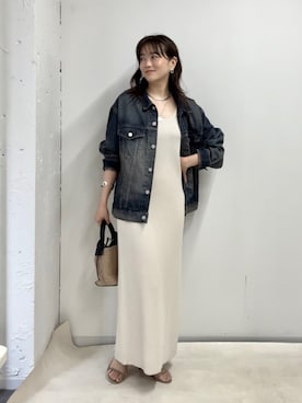 「RIVE DROITE（リヴドロワ）のアイテム（デニムジャケット）」を使った、RIVE DROITE officialさん（骨格ウェーブ・レディース・158cm）の夏コーディネート