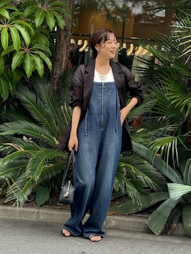 「RIVE DROITE（リヴドロワ）のアイテム（サロペット/オーバーオール）」を使った、RIVE DROITE officialさん（骨格ウェーブ・レディース・157cm）の夏コーディネート