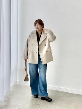 「アイテム（ピーコート）」を使った、RIVE DROITE officialさん（レディース・165cm）の秋コーディネート