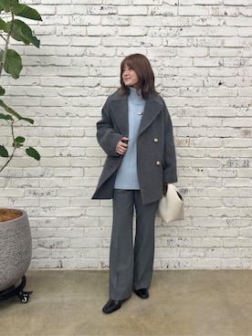 「アイテム（ピーコート）」を使った、RIVE DROITE officialさん（レディース・152cm）の秋コーディネート