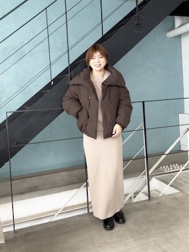 「RIVE DROITE（リヴドロワ）のアイテム（ダウンジャケット/コート）」を使った、RIVE DROITE officialさん（骨格ストレート・レディース・165cm）の秋コーディネート