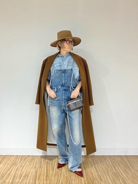 「アイテム（つなぎ/オールインワン）」を使った、akko325さん（レディース・156cm）の秋コーディネート